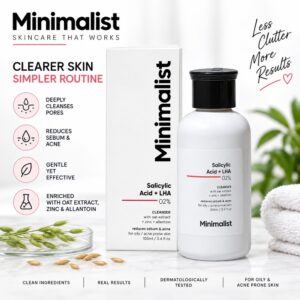Minimalist 2% Salicylic Acid Face Wash 100ml Anti-Acne Cleanser | Oil & Sebum