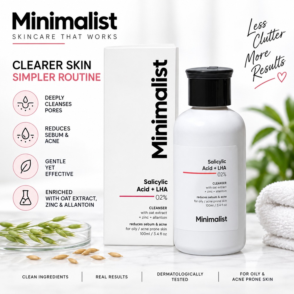 Minimalist 2% Salicylic Acid Face Wash 100ml Anti-Acne Cleanser | Oil & Sebum
