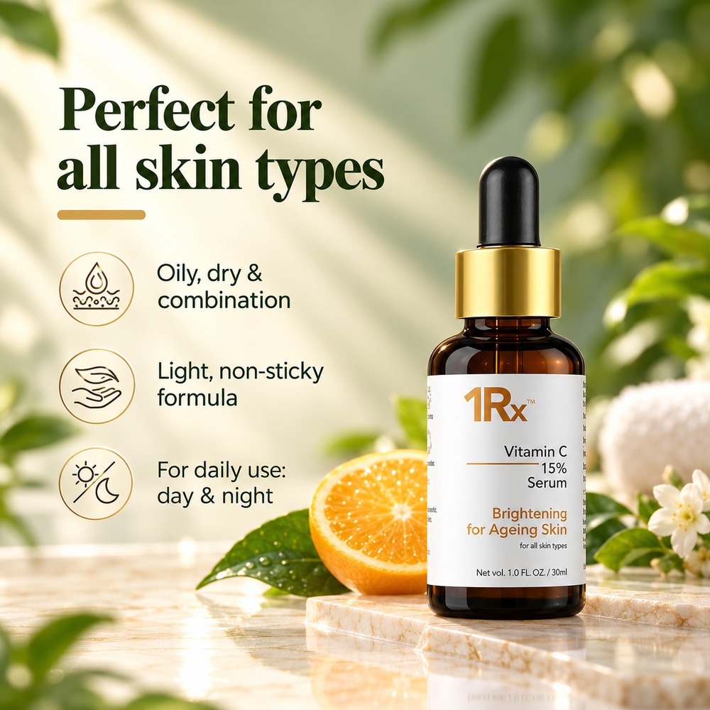 1RX Vitamin C 15% Face Serum for Glowing Skin 30ml - Image 2